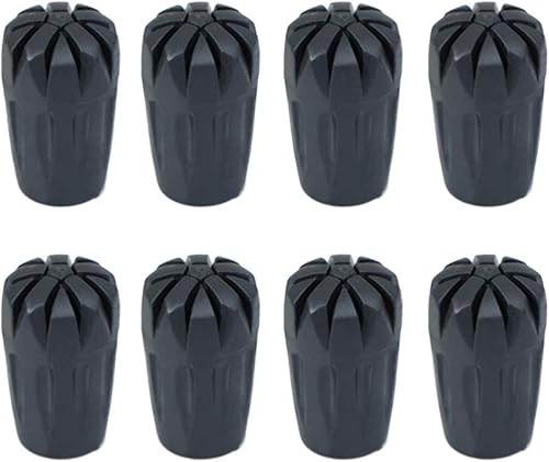 BESPORTBLE 8 puntas de goma para bastones de trekking, extremos de goma, duraderos, antideslizantes, prácticos, de repuesto para senderismo y