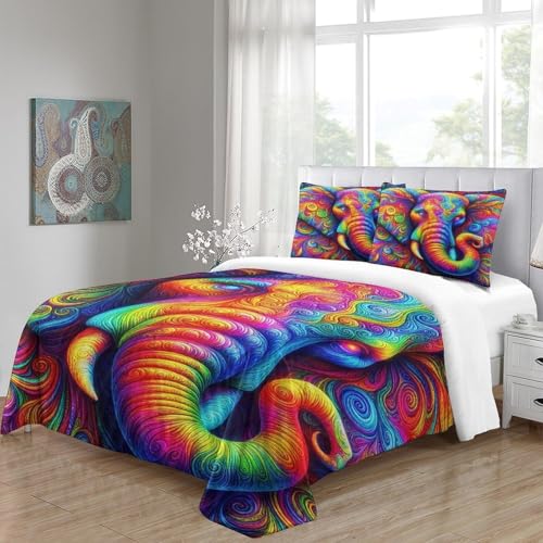 Ensemble de lit éléphant 3D en microfibre de qualité supérieure 220x240cm - 4
