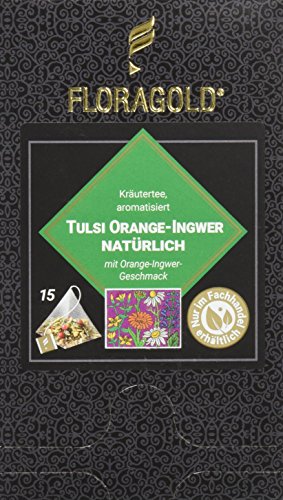 FLORAGOLD Pyramidenbeutel Kräutertee Tulsi orange Ingwer natürlich, 1er Pack (1 x 38 g) Cover