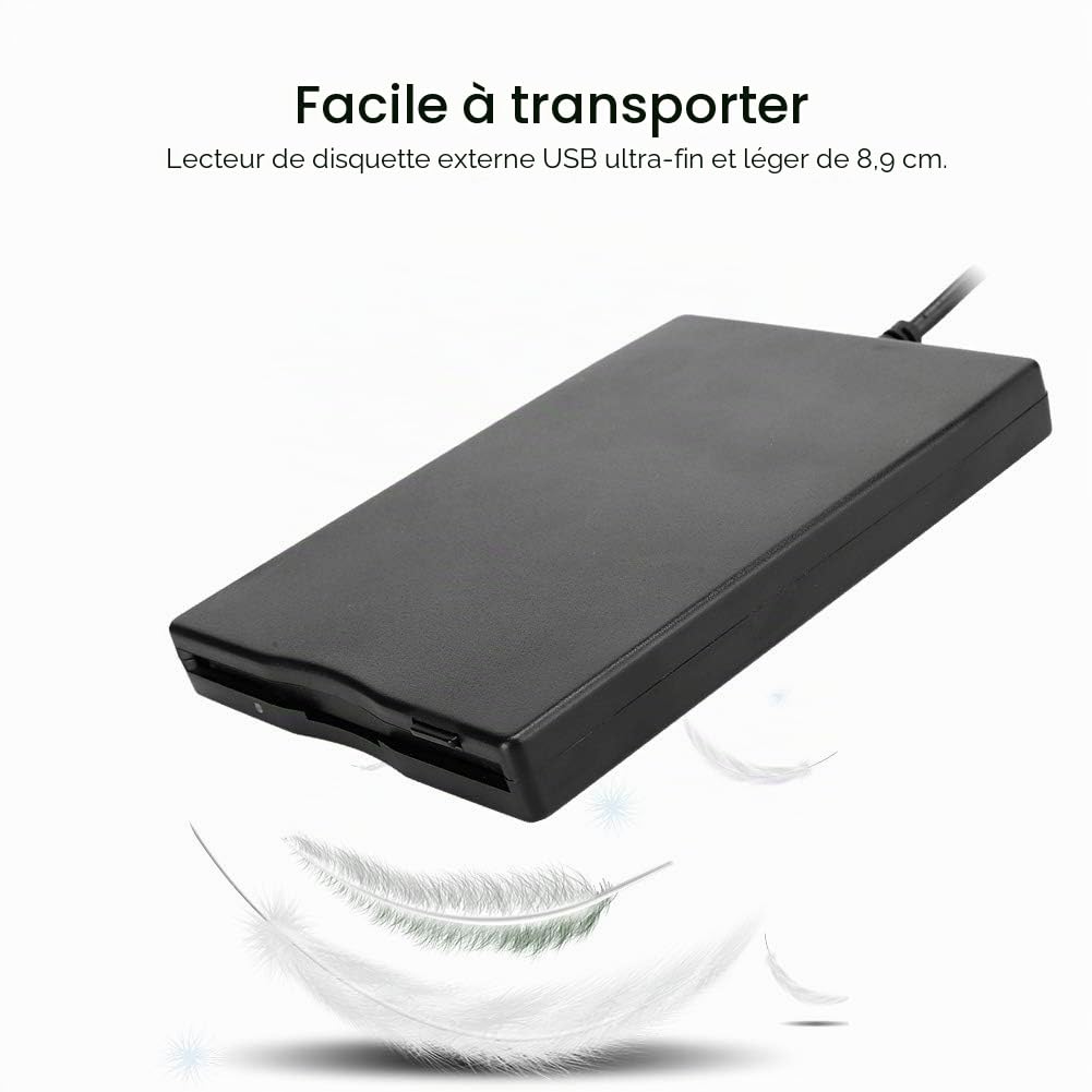 Disque de disquette USB, lecteur de disquette externe USB 3,5" pour Windows10 / 7/8 / VISTA/XP/ME / 2000 / SE / 98, compatible avec USB 1.1/2.0/3.0