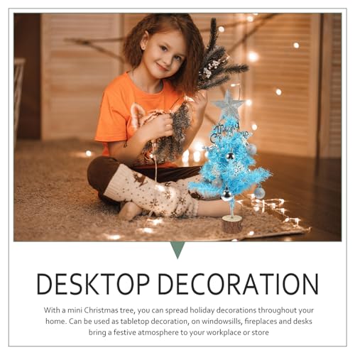 Árbol de Navidad mini de 45 cm, la solución compacta azul y sin luces para espacios reducidos 4