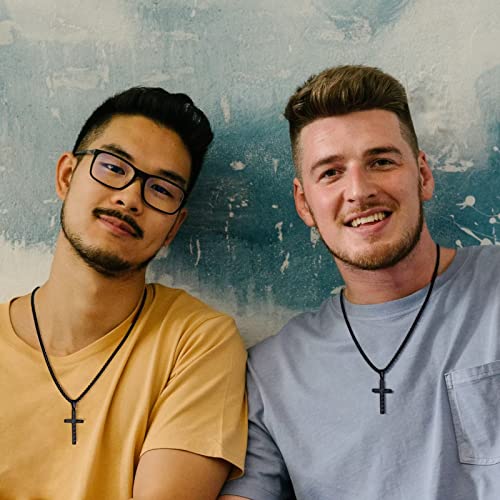 Cross-Necklaces-Gifts-for-Brother-SilverBlack-Cross-Necklace-Cuban-Chain-Cross-Pendant-Necklace-for-Men-Fathers-Day-Christmas-Gift-for-Brother