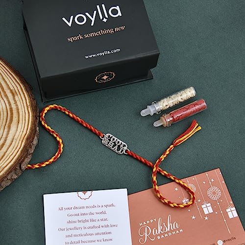 925 Silver Bhai Thread Rakhi with Roli Chawal Pack