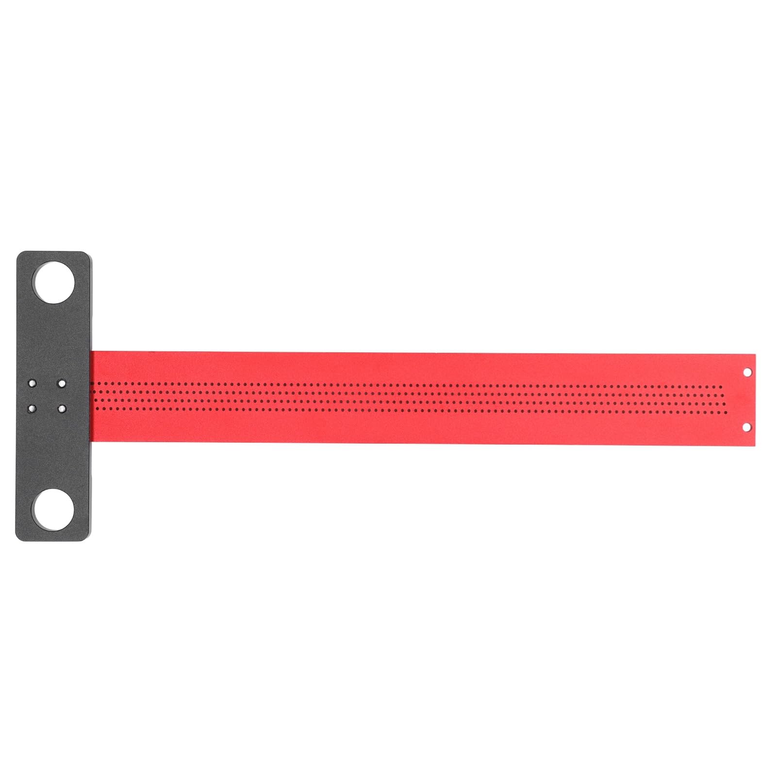 Regla en T para carpintería, calibre de marcado de orificios de 6 pulgadas, herramienta de medición de aleación de aluminio con orificios incrementales de 1/32 de pulgada, escala (30,5 cm/12 pulgadas)