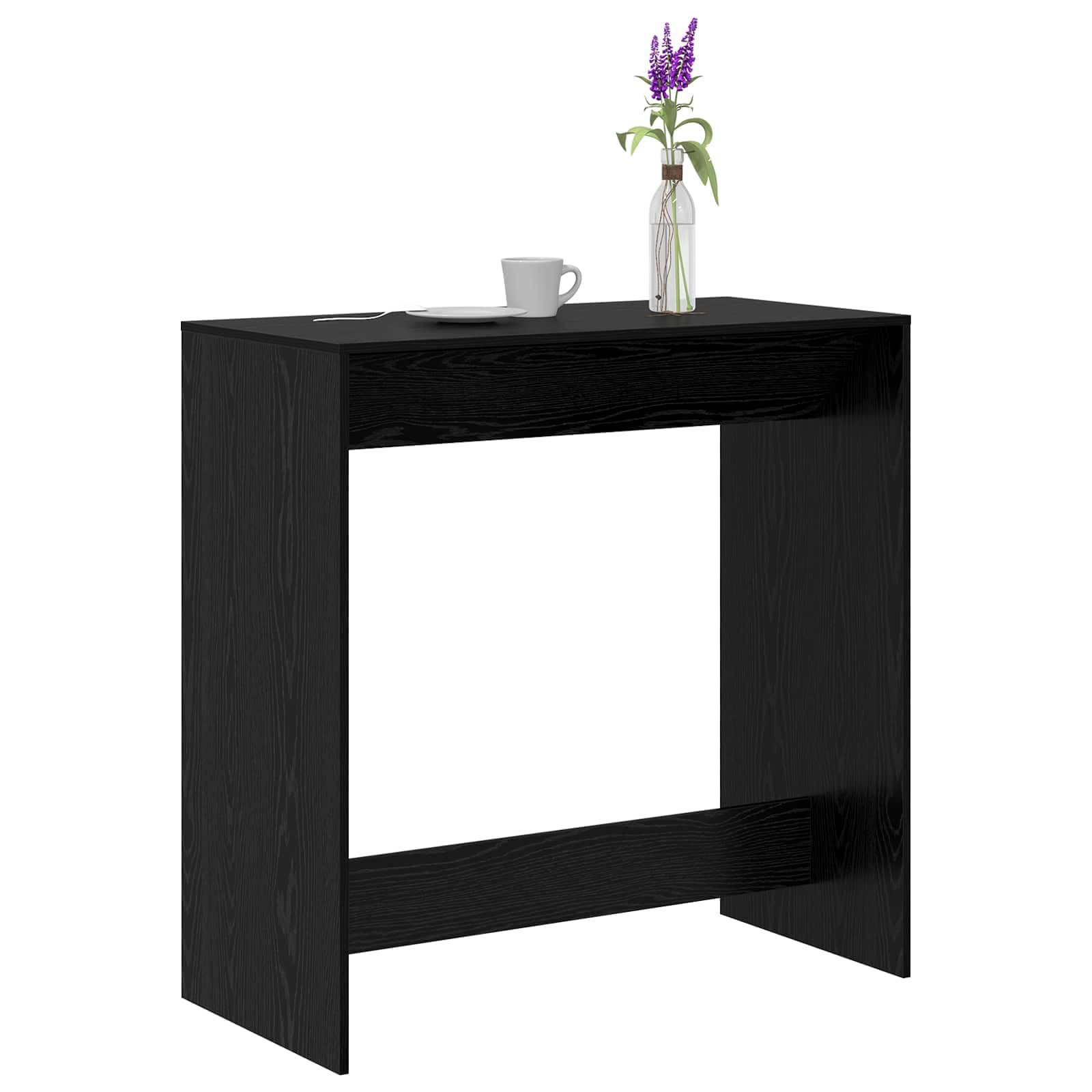 Stolik barowy o wyglądzie dębu, materiał drewnopochodny, 102 x 50 x 103,5 cm, prostokątny, nowoczesny, nie zajmuje dużo miejsca, do jadalni, stołu kuchennego, dla rodziny i gości
