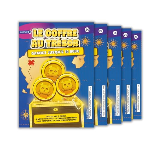 Annoncea 5 Faux Tickets à gratter gagnants | Faux Gains de 10 000€ | Carte à gratter Prank | Farces et attrapes | pour Blague Anniversaire, noël