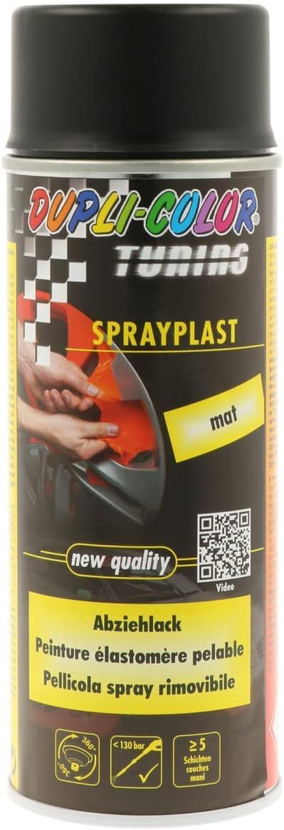 DUPLI-COLOR 388033 Sprayplast Matte Black 400 ml