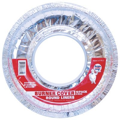 Pride Foil Burner Cover Liner 10 Pack Round 9 Inches Diameter