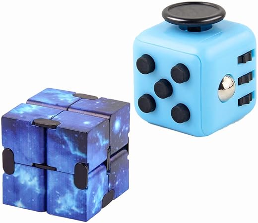 Amazon ランクチュアリー ストレス解消 キューブ 2種セット イライラ解消 ストレス発散 集中力 クリック スピン 知育玩具 暇つぶし セット3 フィジェットキューブ おもちゃ