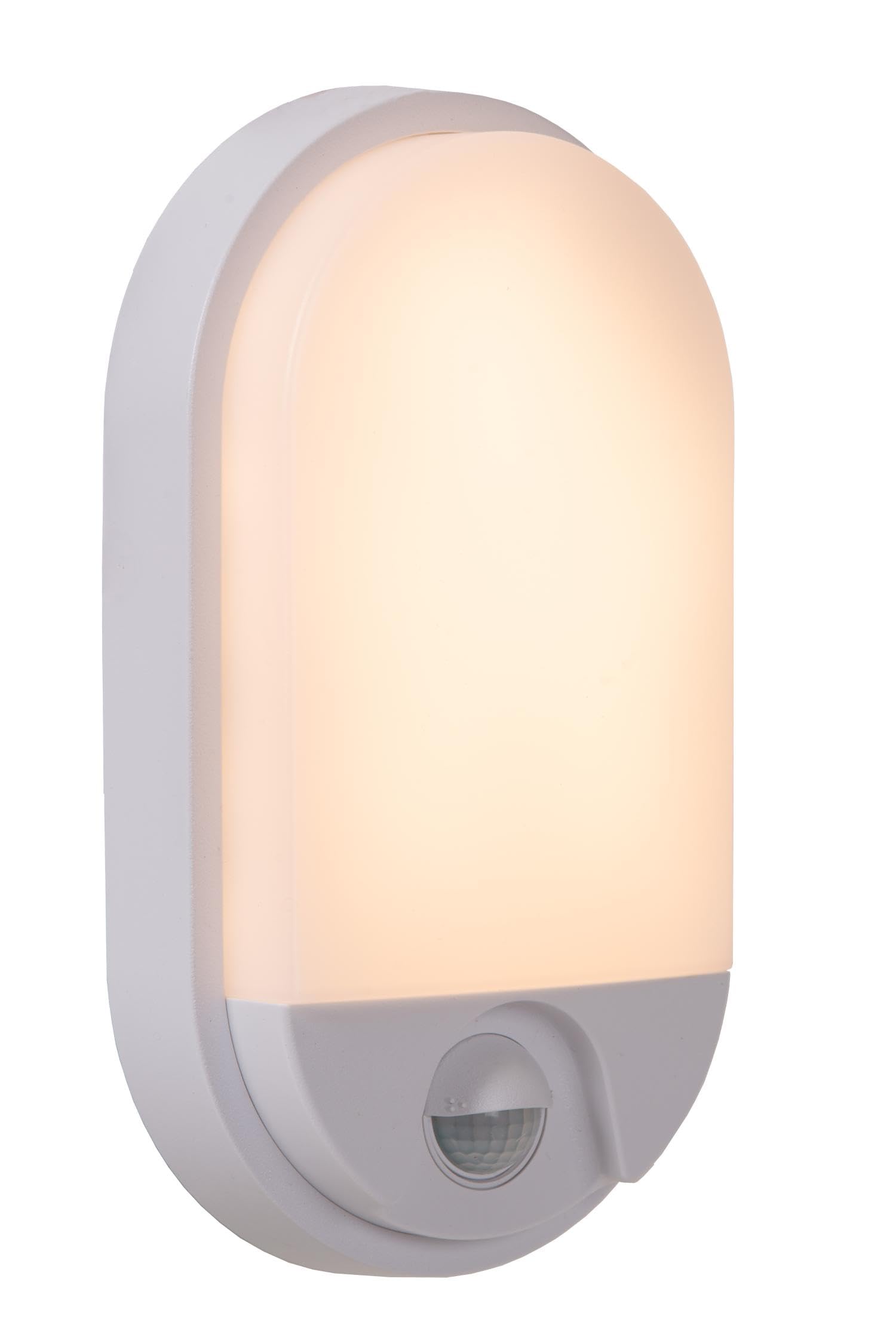 LUCIDE HUPS IR - Wall Light Indoor/Outdoor - LED - 1x10W 3000K - IP54 - Motion & Day/Night Sensor - White