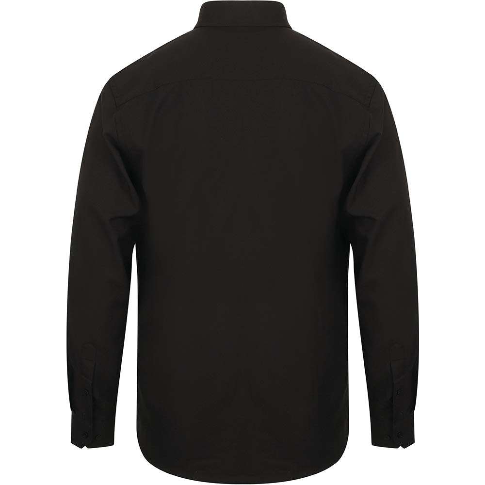 Henbury - Camisa Transpirable para Trabajar de Manga Larga accion Anti-Bacterial Hombre/Caballero - Trabajo/Fiesta/Verano (Pequeña (S)) (Azul Marino)