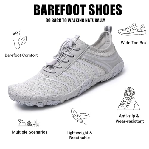 Image of Hike Barefoot Shoes Womens Men,Unisex Barefoot Water Shoes Breathable, Anti-Slip Hiking Footwear for Athletic Wide Toe Shoe Footwear for Hiking, Walking, Running, Yoga, and Water Sports