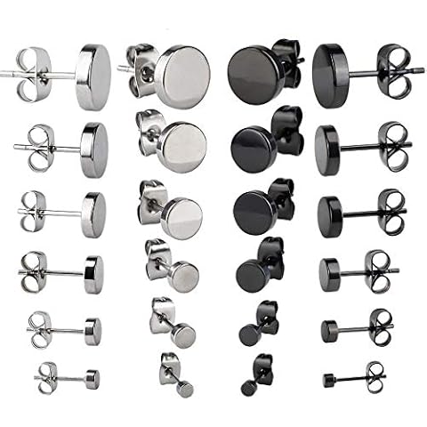 Chudian Pendientes Acero Inoxidable Hombre 12 Pares Cover