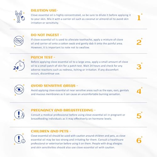 Image of HIQILI 1 Fl Oz Clove Oil for Teeth and Gums, Oral Care, DIY Clean Spray, Aromatherapy, 100% Pure Natural Premium - 30ml (Pack of 2)