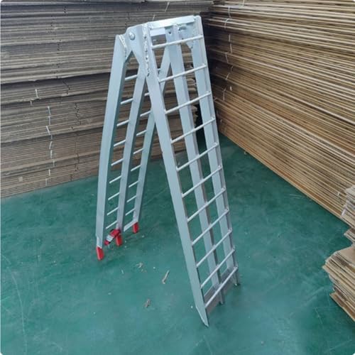 Rampa plegable de aluminio para carga, escalera ligera portátil para acceso vehicular, diseño plegable con tracción antideslizante, apta para motocicletas y camionetas, uso exterior miniatura 4