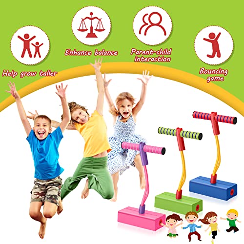 Jerify 3 Pcs Pogo Stick Foam Jumper Toy Foam Pogo Fun and Safe Jumping Stick for Kids Ages 3 and up Outdoor Indoor Toys Gift for Christmas, Makes Squeaky Sounds with Each Hop, Supports up to 250lbs - Image 5