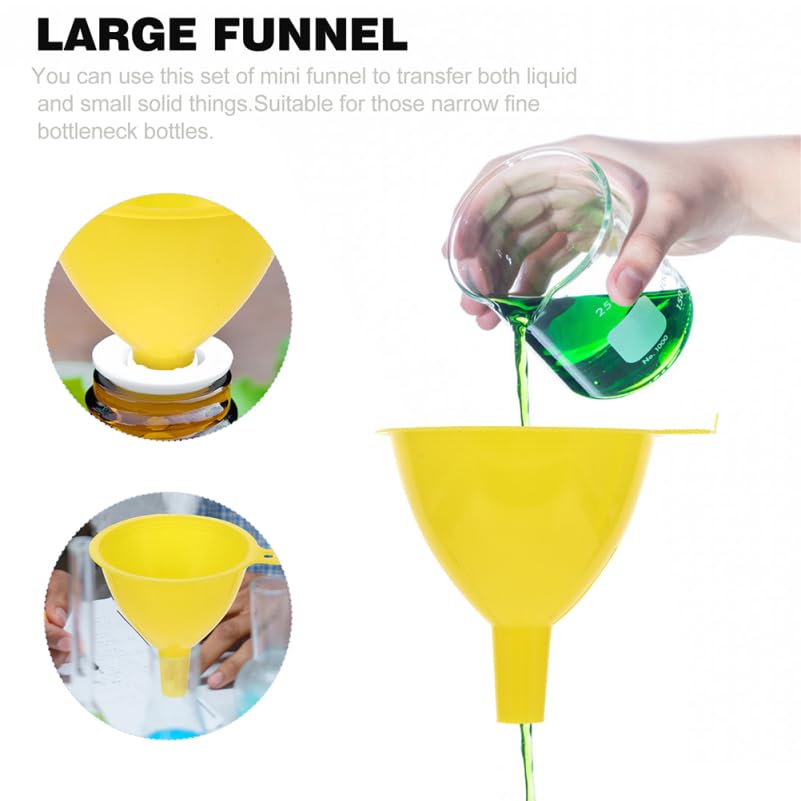 PRETYZOOM 15pcs Plastic Funnel Funnel for Laboratory Kitchen Use Lightweight Design for Easy Liquid Transfer and Storage