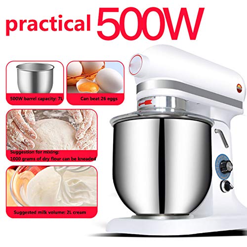Küchenmaschine Rührmaschine Knetmaschine Mit 7L Schalen, K-Schläger, Teighaken, Schneebesen 11-Gang Teigmaschine Mit… – Bild 3