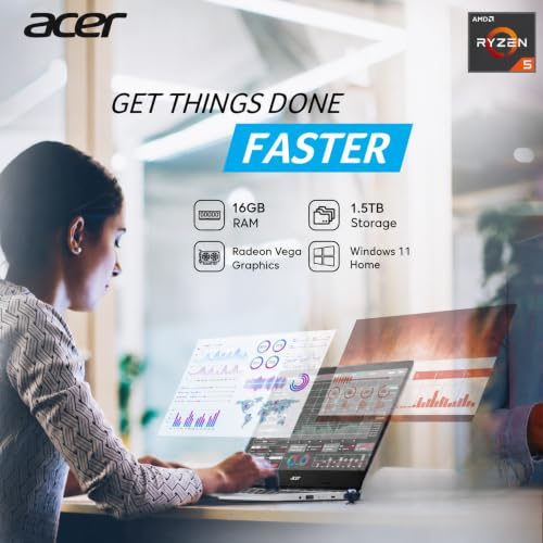 Image of Acer Aspire 3, 15.6 inch Touchscreen Laptop, 16GB RAM, 1.5TB Storage, Ryzen 5 | 1TB SSD and 512GB External, FHD (1920 x 1080) Display, 2026 Edition, Wi-Fi 6, Windows 11, Office 365 for Web, no Mouse