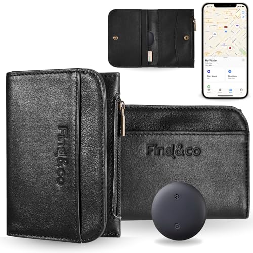 Portafoglio Uomo in Pelle con Localizzatore Android Incluso (Find My Device), Portacarte RFID Antifurto con Tasca Segreta, per 8 Carte, Design Elegante e Classico