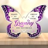 Regalos de abuela, placa acrílica con forma de mariposa, regalos de cumpleaños de abuela de nietos en ella, Acción de Gracias, Navidad, Día de la Madre