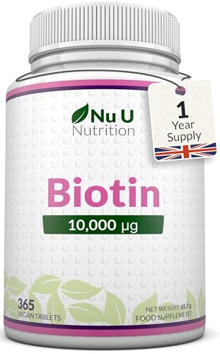 Biotin 10,000mcg - 365 Vegan Micro Tablets - 1 Year Supply - Hair...
