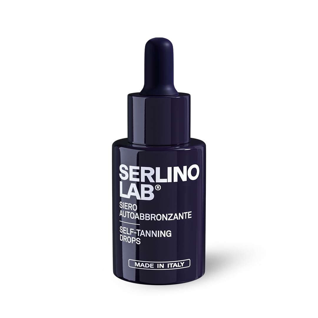 SERLINO LAB Gocce Autoabbronzanti 30 ml, siero abbronzante, Abbronzatura naturale senza sole con DHA + Eritrulosio, Aloe Vera e Acido Ialuronico, Durata 3‑4 giorni, Made in Italy