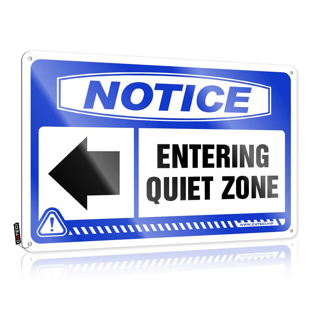 Fzfn Colour Notice Entering Quiet Zone [Left Arrow] Man Cave Stuff Kitchen Hanging | Round Vintage Poster Accessories Vintage Metal Wall Decor(30X40cm)