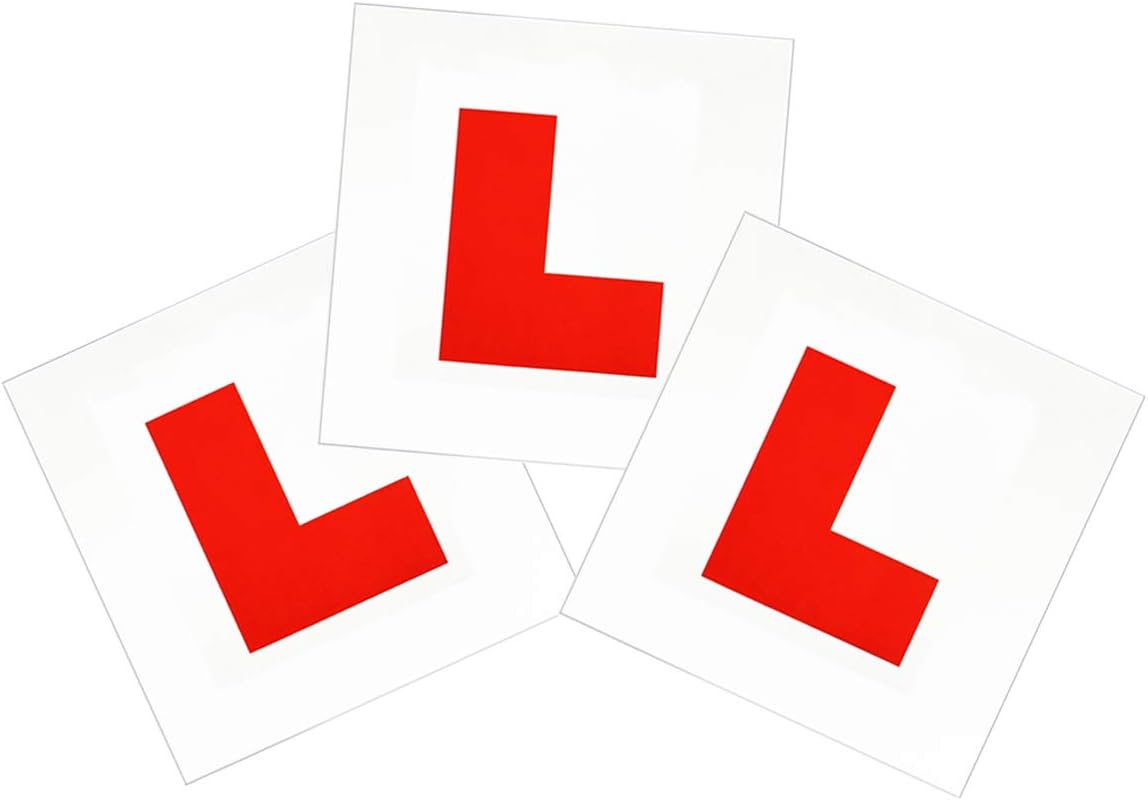 Fully Red L Plates 3 Pack, GoFriend Upgraded Learner Plates