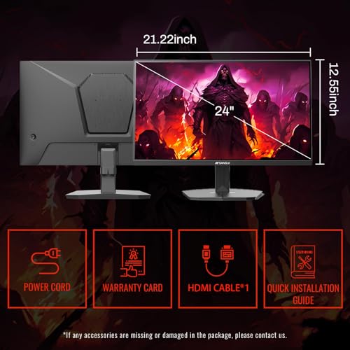 undefined SANSUI 24 Inch Gaming Monitor 180Hz 1Ms FreeSync HDR 110% sRGB FHD 1080P Computer Monitor HDMI DP Ports Eye Care Frameless VESA Mount Cable Management (ES-G24F4L, HDMI Cable Included) の商品画像 8