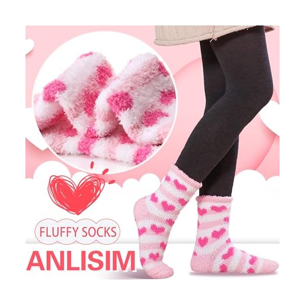 Anlisim Womens Fuzzy Socks Cozy Fluffy Winter Cabin Slipper Warm Fleece Soft Thick Comfy Socks - Image 3