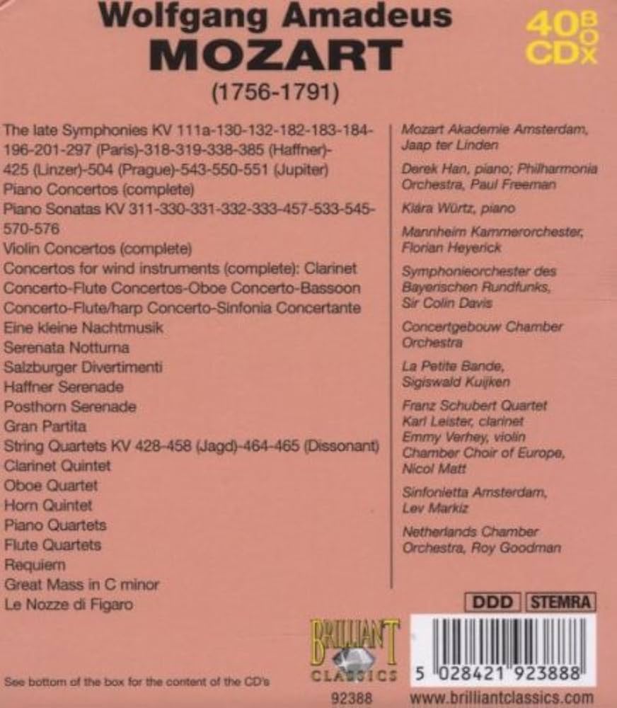 ⭐︎THE MASTERWORKS モーツァルト 40枚組CD Wolfgang Amadeus Mozart – The Masterworks – 40 x CD (), 2004