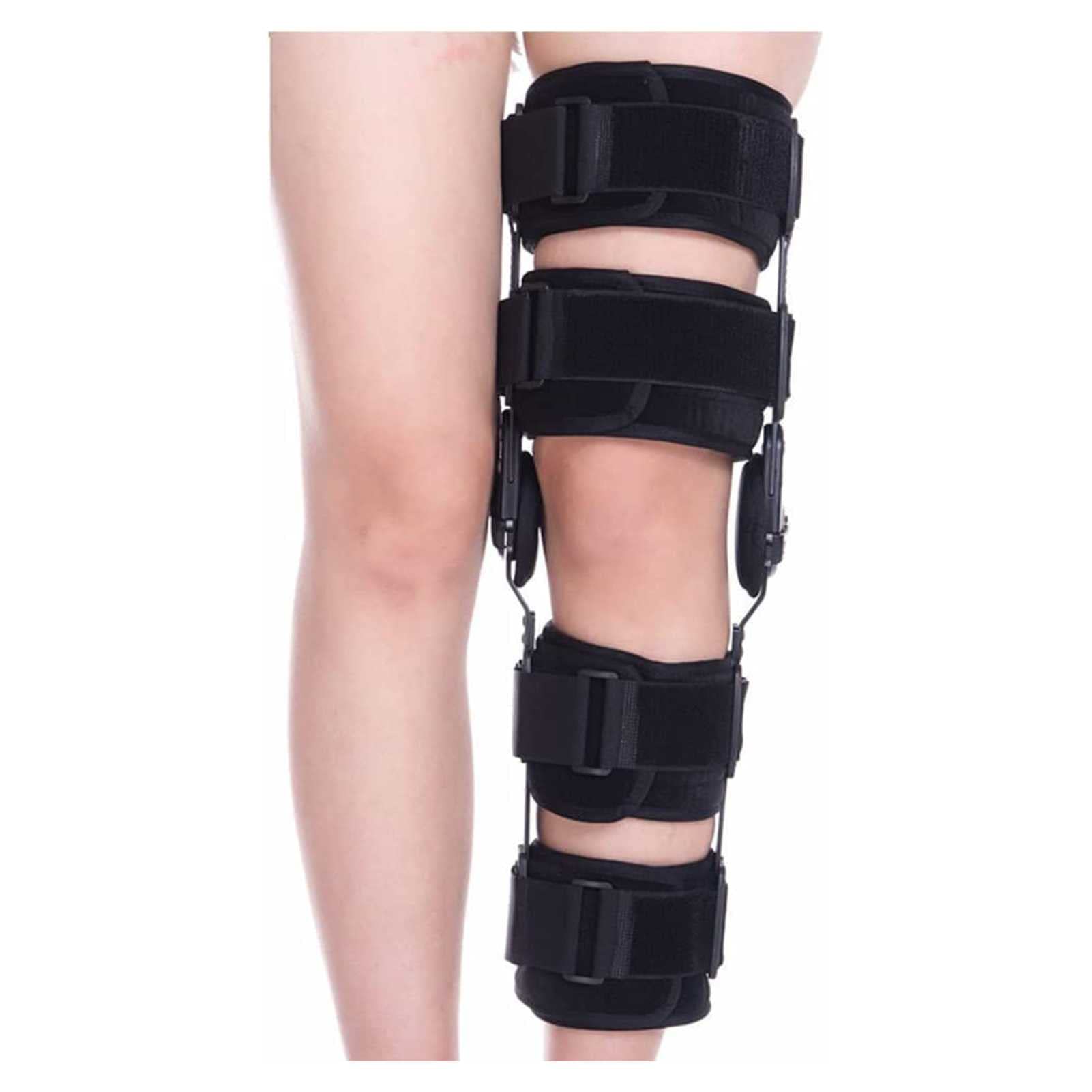 Ortesis de rodilla con bisagra Rodillera ROM con bisagras, rodillera posoperatoria, estabilizador de soporte ortopédico médico ajustable después de la cirugía, rodillera de recuperación de lesiones d