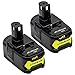 Price comparison product image KINGTIANLE 2 Pack Ryobi ONE+ 18V 6.0Ah Li-Ion Battery Replacement RB18L50 RB18L40 RB18L25 P108 P107 P122 P104 P105 P102 P103 with LED Indicator
