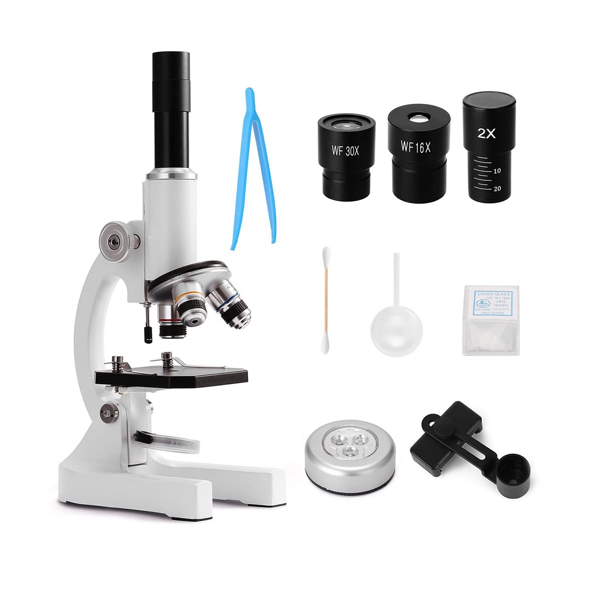 ASerZenith Microscope Accessories Kit Slide Preparation Camera Microscope G1000 Digital Microscope For 4.3 Inch Large Base Lcd Display 8Mp 1-1000X Continuous Magnifier Microscope Acc