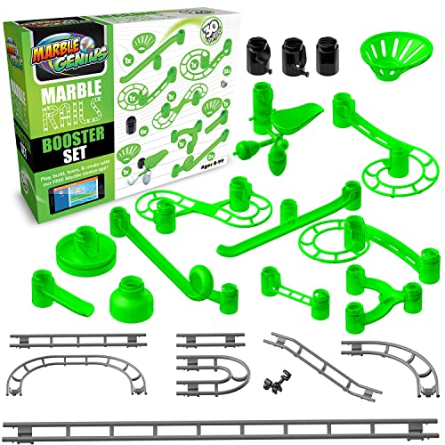 Marble Genius Marble Rails Booster Set: 30 Piece Marble Run (Includes 12 Plastic Marbles), Add-Ons For Marble Rails Building Sets, With Online App And Full-Color Instructions, Ages 8 And Up #TOP29