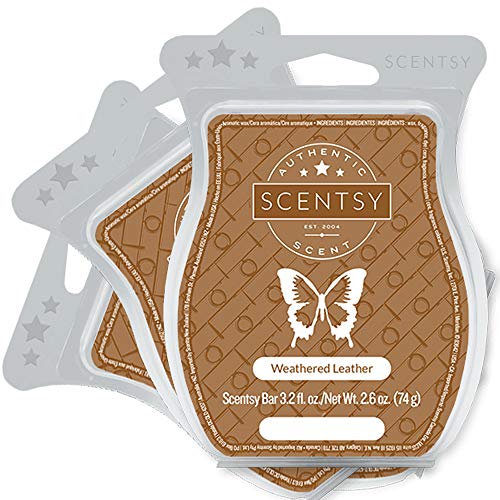 Weathered Leather Scentsy Wickless Candle Tart Bar 3 Pack