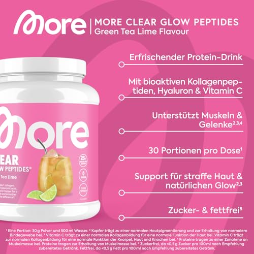 MORE Clear Glow Peptides, Green Tea Lime, 600 g – Ansicht 3