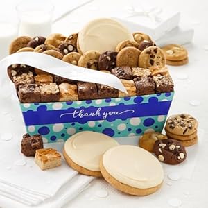 Mrs. Fields – Thank You Cookie and Brownie Combo Crate – Includes 24 Nibblers Bite-Sized Cookies, 18 Brownie Bites, and 3 Frosted Cookies (45 count)