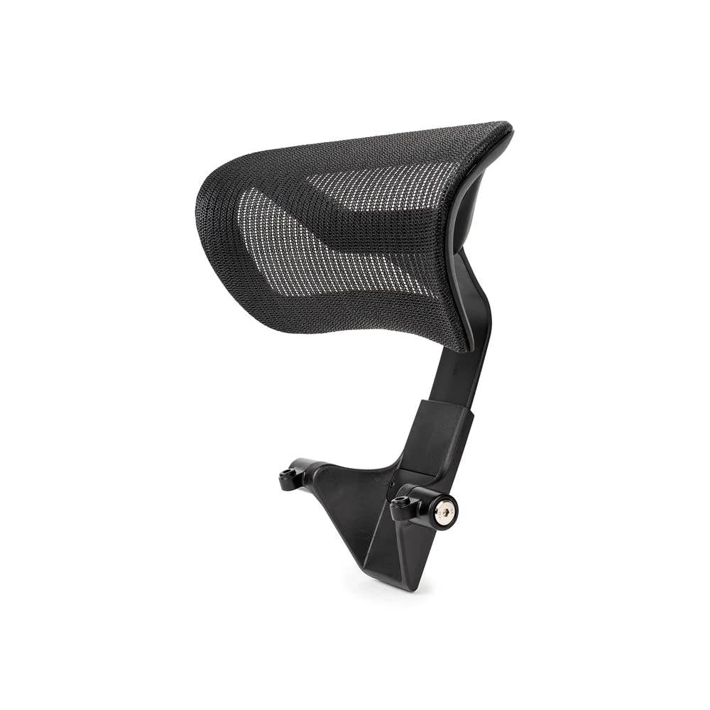 NeueChair™ Office Chair Headrest - Adjustable Height & Angle Headrest for Ergonomic Executive Chair - Black - Mesh with ADC12 Aluminium - Chair Not Included
