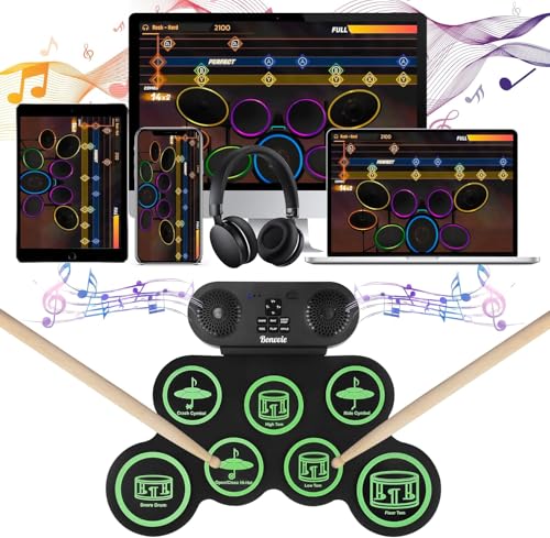 Bonvvie Roll Up Electronic Drum Kit with MIDI & Speakers - Image 2
