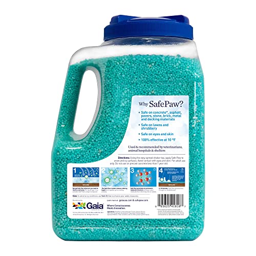 Safe Paw, Dog/Child/Plant Pet Safe Ice Melt With Traction Agent, 8Lb, 100% Salt-Free/Chloride-Free, Non-Toxic, No Concrete Damage, Fast Acting, Lasts 3X Longer #TOP1