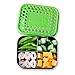 LunchBots Medium Quad Snack Container - Divided Stainless Steel Food Container - Four Sections for Finger Foods On the Go - Eco-Friendly, Dishwasher Safe - Stainless Lid - Green Dots
