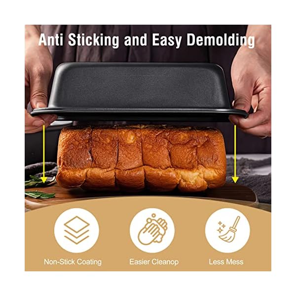Nonstick baking pans set 9 pieces bakeware set stackable for oven with non stick cookie sheet squareround cake pans muffin loaf pan baking tray cooling rack and oven mitt  urban country home decor