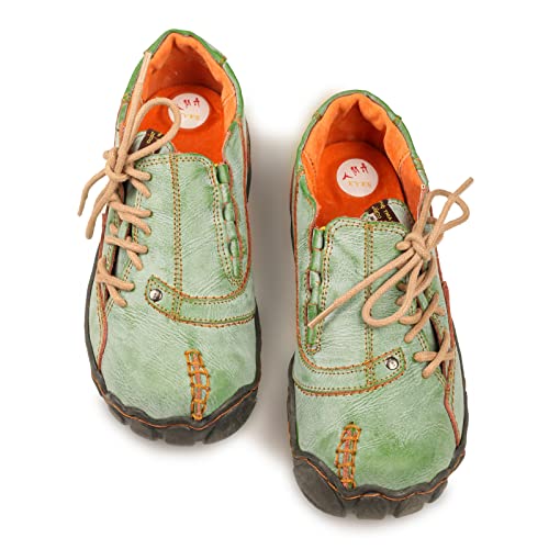 TMA EYES Five Finger Sole Side Lace-Up Leather Woemn Casual Shoes4