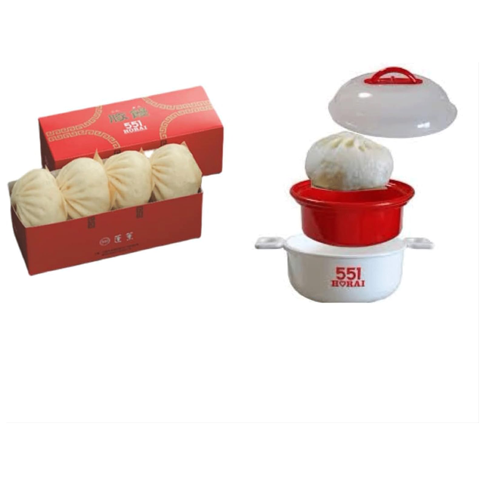 Amazon.co.jp: 551 蓬莱 豚まん 4個入り 特製レンジせいろ付き 冷蔵