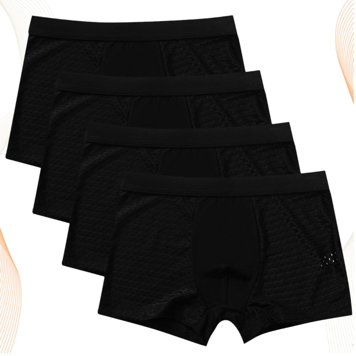 BESTonZON 4 Pezzi Slip Traspiranti da Uomo Mutande da Uomo Black