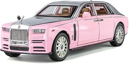 JPK 1:32 Rolls Royce Phantom Toy Car Metal Pull Back Diecast Car with Openable Door and Sound Light, Gifts Toys for Kids (Pink)