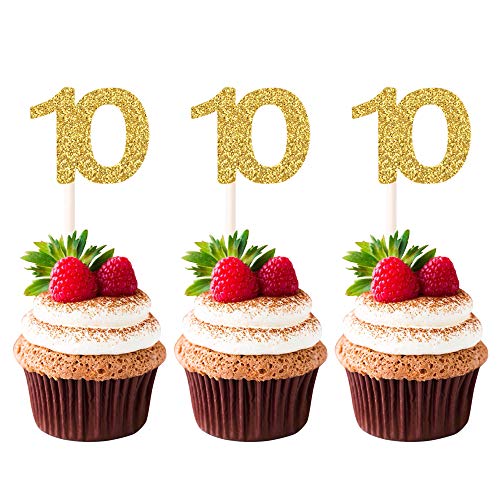 Unimall SAMPLE_SKU_49479 24 Pieces Number 10 Cupcake Toppers cover