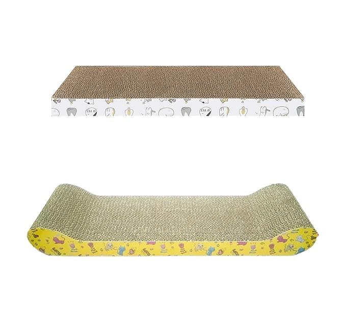 PSK PET MART Durable Flat and Couch Combo Pack Cardboard Scratcher with Catnip Scratcher Lounge Couch Scratch Pad Suitable for Cat Indoor Playing - Multicolor (B0CPSHL3DH) Amazon Price History, Amazon Price Tracker